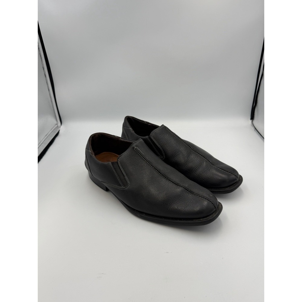 Johnston & Murphy Men's Black Leather Slip On Loafers Dress Shoes 10M